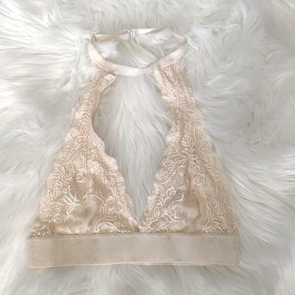 French Affair Creme Lace Choker Bralette Size Small - Picture 6 of 10